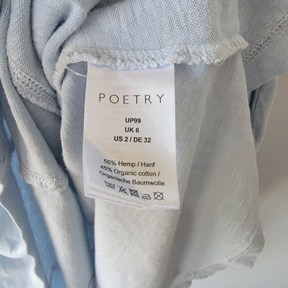 poetry short sleeve with pockets Hemp Cotton Lagenlook Flowy dress size 2 - Picture 7 of 7